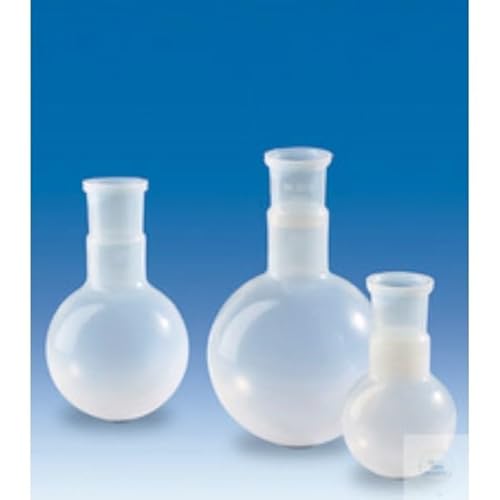 Vitlab Perfluoralkoxyalkan Rundkolben, Transparent, NS 29/32 Hals, 250ml Kapazität, 88mm Durchmesser, 147mm Höhe von Vitlab