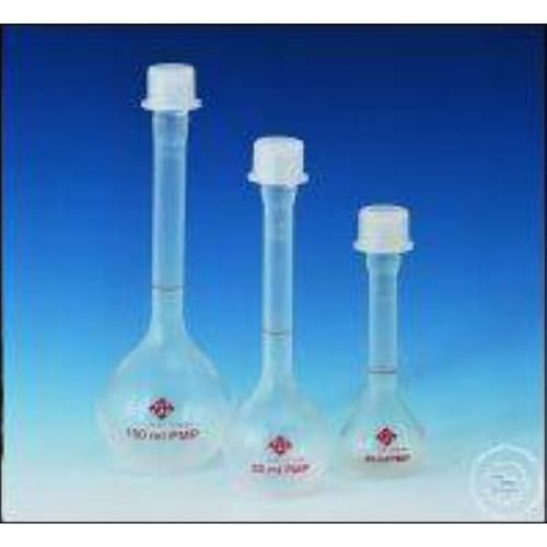 Vitlab Polymethylpenten Messkolben mit PP-Schraubkappe, Transparent, Klasse B, 25GL Gewinde, 500ml Kapazität, 270mm Höhe von Vitlab