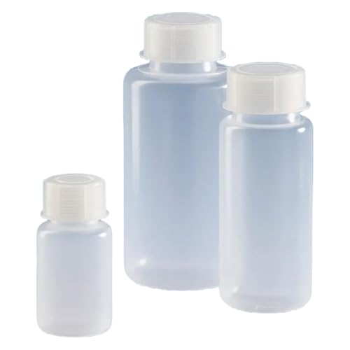 Vitlab Polypropylen Weithalsflasche mit Schraubkappe, Transparent, GL 45 Gewinde, 500ml Kapazität, 76mm Durchmesser, 166mm Höhe, 12 Stück von Vitlab