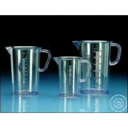 Vitlab SAN Messbecher, Erhabene Skala, Klar, 3000ml Kapazität, 170mm Durchmesser, 242mm Höhe, 6 Stück von Vitlab