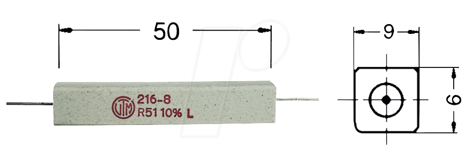11W AXIAL 150 - Drahtwiderstand, axial, 11 W, 150 Ohm, 10% von VitrOhm