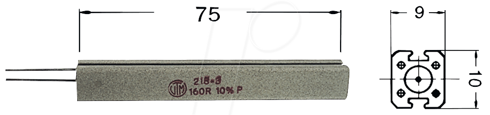 17W VERT. 220 - Drahtwiderstand, radial, 17 W, 220 Ohm, 10% von VitrOhm