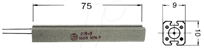 17W VERT. 39 - Drahtwiderstand, radial, 17 W, 39 Ohm, 10% von VitrOhm