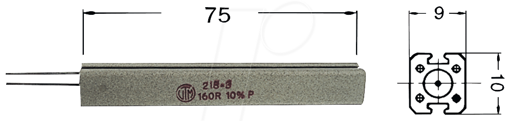17W VERT. 470 - Drahtwiderstand, radial, 17 W, 470 Ohm, 10% von VitrOhm