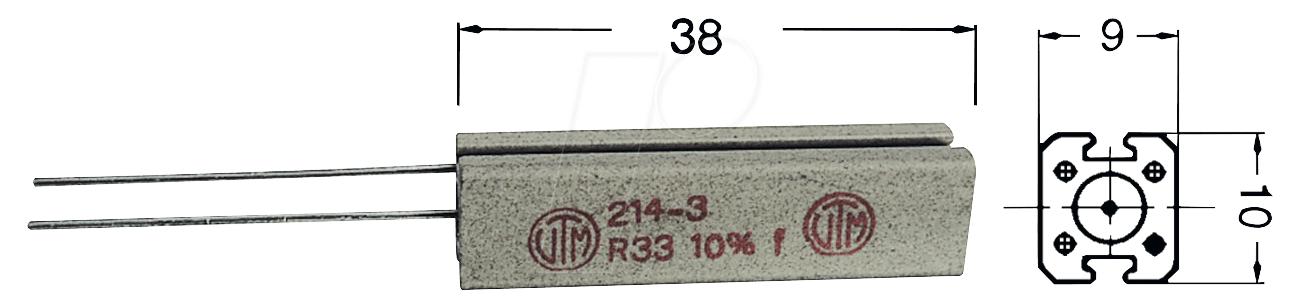 9W VERT. 47 - Drahtwiderstand, radial, 9,0 W, 47 Ohm, 10% von VitrOhm