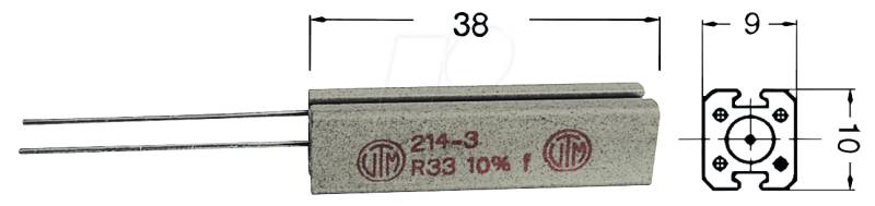 9W VERT. 6,8 - Drahtwiderstand, radial, 9,0 W, 6,8 Ohm, 10% von VitrOhm