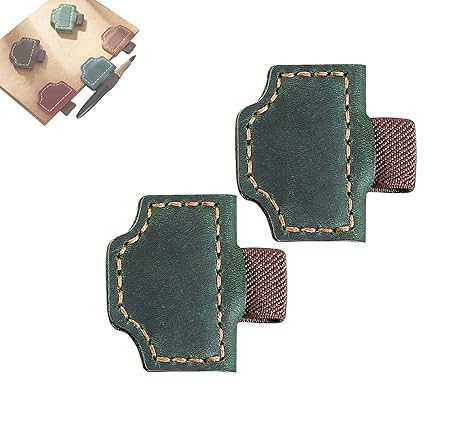 Bygone Mark Bookmark with Pen Holder,Personalized Magnetic Leather Pen Holder Bookmark, Bygonemark, Magnetic Leather Book Mark, Suitable for Travelers (Green-2pcs) von Vitrywei