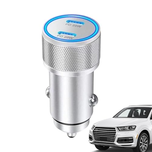 Vitsrisea USB Autoladegerät | Schnellladegerät Mit PD Technologie - Aluminiumlegierung Doppelport Elektronik Zubehör Für Handy Tablet Kamera Kopfhörer GPS Geräte von Vitsrisea