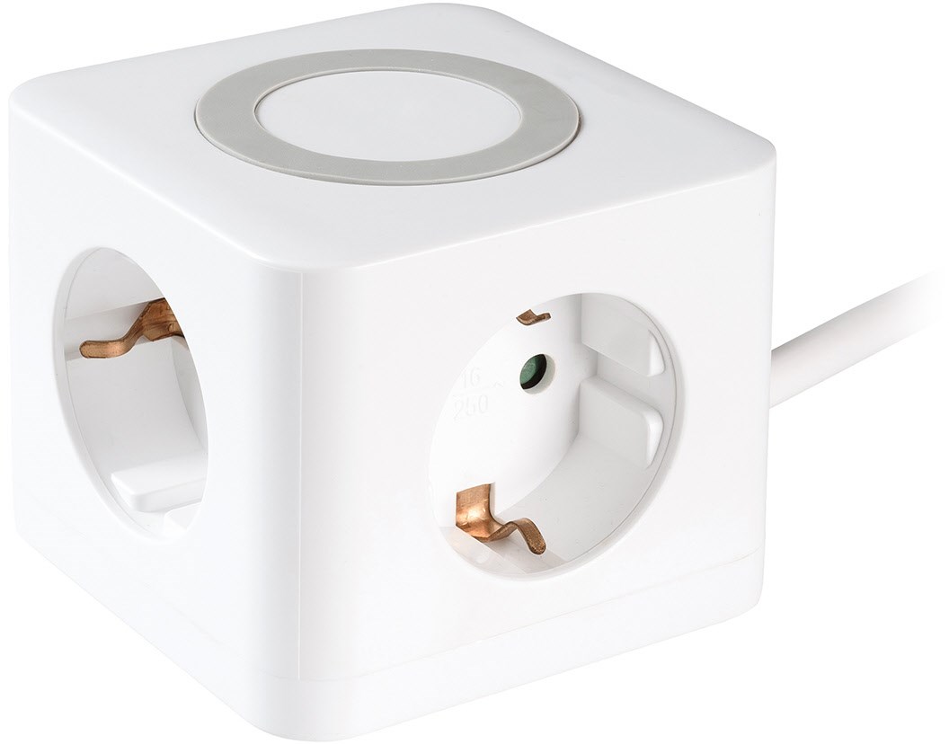 3fach Steckdosenwürfel (1,4m) 2x USB / 1x USB Type-C weiß von Vivanco