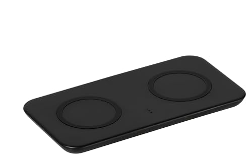 VIVANCO Dual Wireless Fast Charger, induktives QI Ladepad, USB Type-C™. Mit 2X 10W kabellos Laden von Vivanco