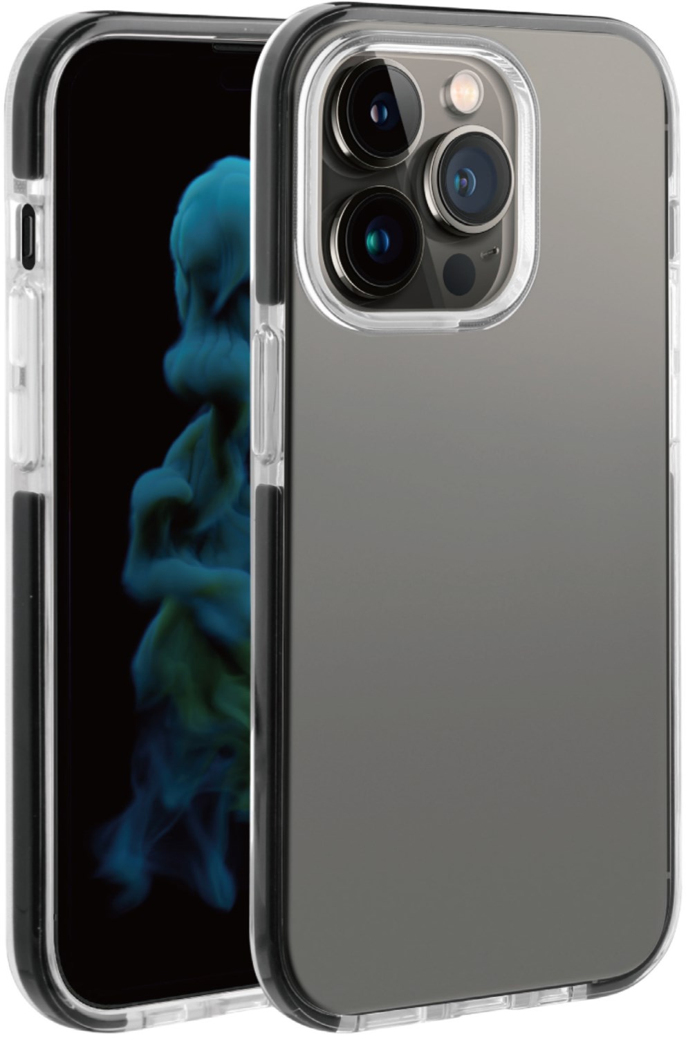 Rock Solid Cover für iPhone 14 Pro Max transparent/schwarz von Vivanco
