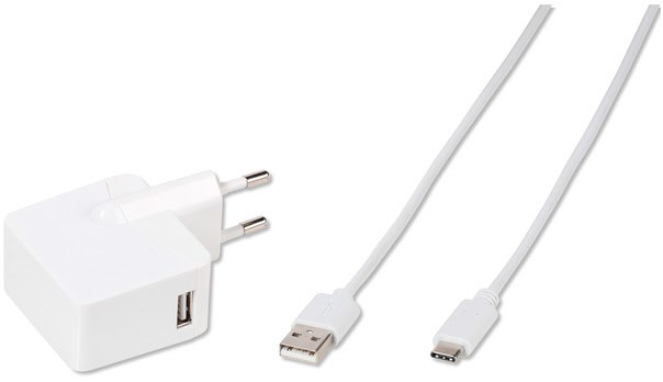 TCVVUSBC30AW 3A USB Ladegerät USB > Type-C (1,2m) weiß von Vivanco