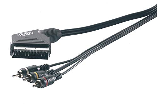 Vivanco 2m Scart/RCA Cable SCART (21-pin) 3 x RCA Schwarz - Videokabel-Adapter (2 m, SCART (21-pin), 3 x RCA, Schwarz, Männlich/Männlich) von Vivanco