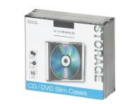 Vivanco 31695, Schmales Gehäuse, 1 Disks, Schwarz, Transparent, 124 mm, 142 mm, 55 mm von Vivanco
