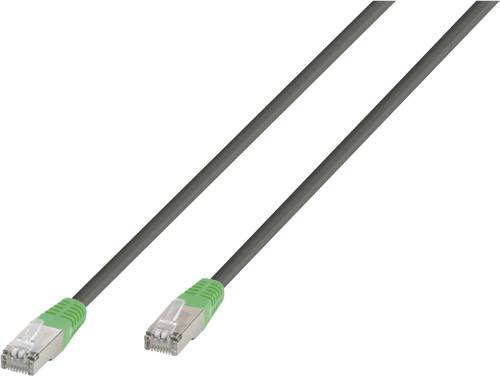 Vivanco 45913 RJ45 Netzwerkkabel, Patchkabel CAT 6 F/UTP 10.00m Grau, Grün Geschirmt, Rund 1St. von Vivanco