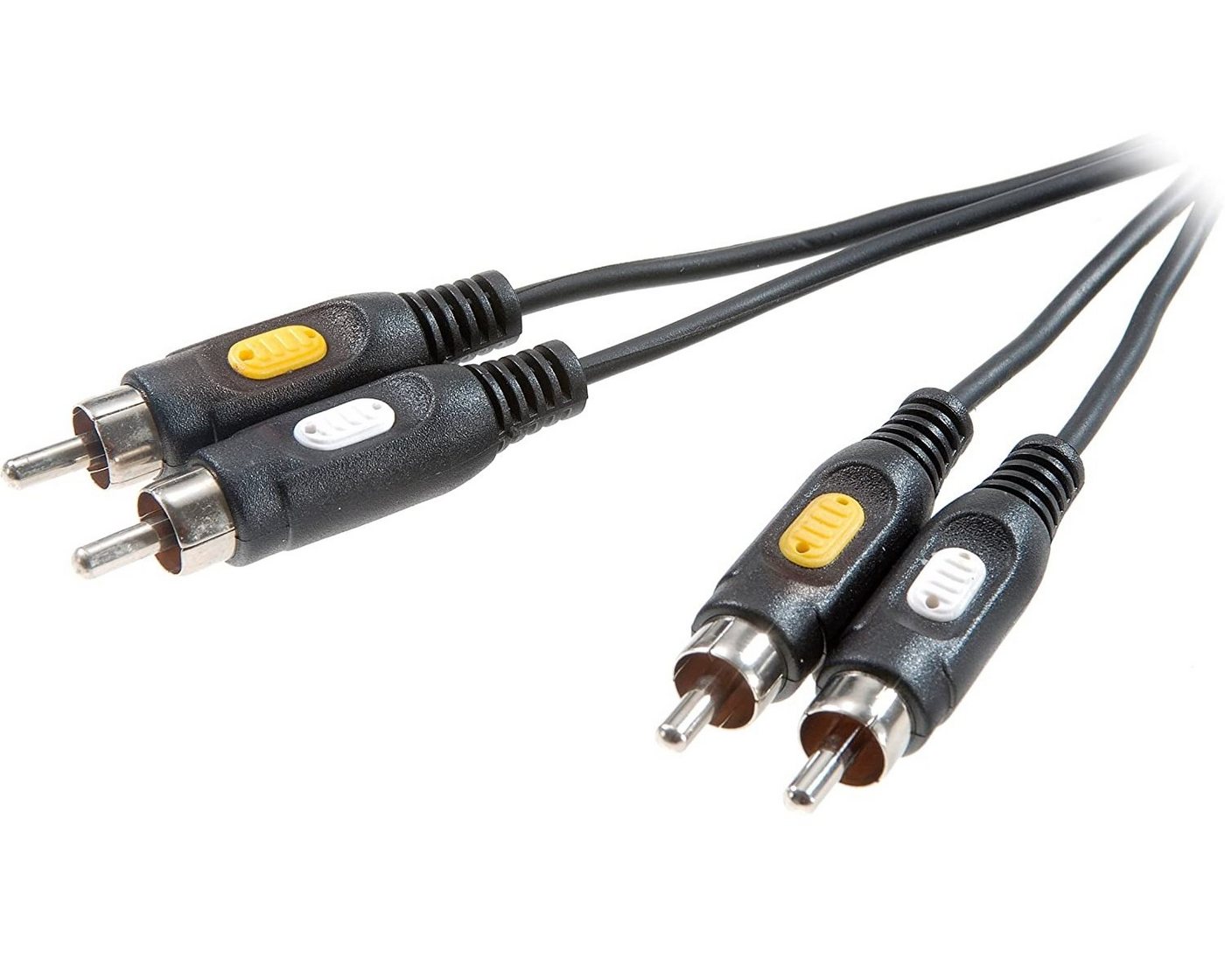 Vivanco AV Cinch-Kabel Video Composite + Audio Mono Audio-Kabel, Cinch, Cinch, Chinch-Kabel, geschirmt, 2-2 Cinch-Stecker, 2x RCA Stecker auf Stecker von Vivanco