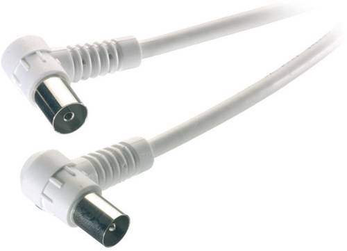 Vivanco Antennen Anschlusskabel [1x Antennenstecker 75Ω - 1x Antennenbuchse 75 Ω] 1.50m 90 dB Weiß von Vivanco
