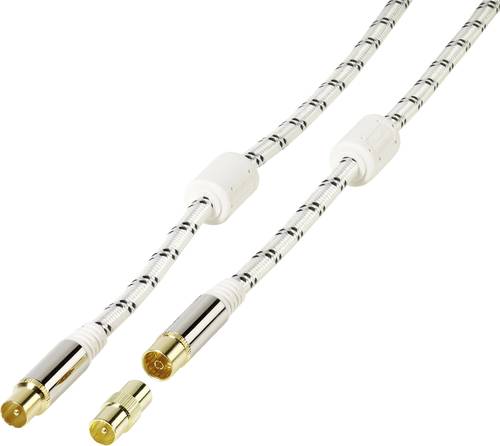 Vivanco Antennen Anschlusskabel [1x Antennenstecker 75Ω - 1x Antennenbuchse 75 Ω] 1.50m vergolde von Vivanco