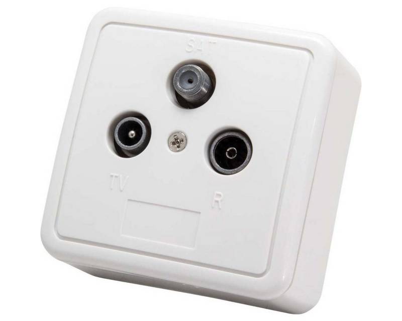 Vivanco Audio- & Video-Kabel, TV / Radio Aufputzdose, TV / Radio Aufputzdose, SAT, TV, UKW, RD von Vivanco