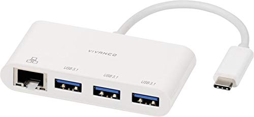 Vivanco CC UC UA3RJ45 USB-C™ (USB 3.2 Gen 2) Multiport Hub Weiß von Vivanco