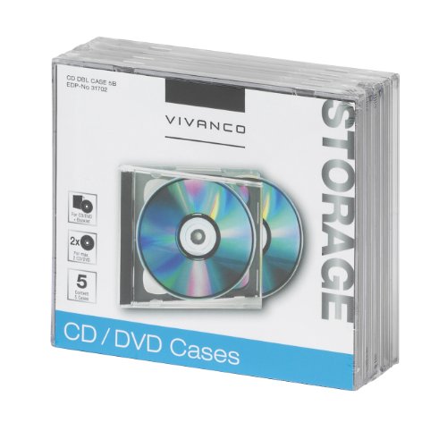 Vivanco CD/DVD Double Jewel Case (5-er Pack) schwarz von Vivanco