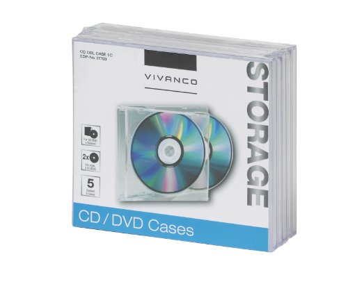 Vivanco CD/DVD Double Jewel Case (5-er Pack) transparent von Vivanco