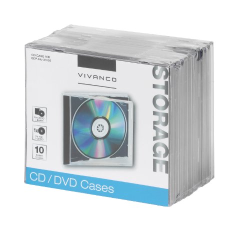 Vivanco CD/DVD Jewel Case (10-er Pack) schwarz von Vivanco