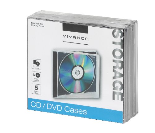 Vivanco CD/DVD Jewel Case (5-er Pack) schwarz von Vivanco