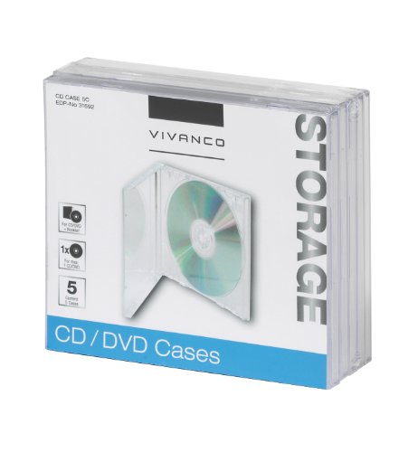 Vivanco CD/DVD Jewel Case (5-er Pack) transparent von Vivanco