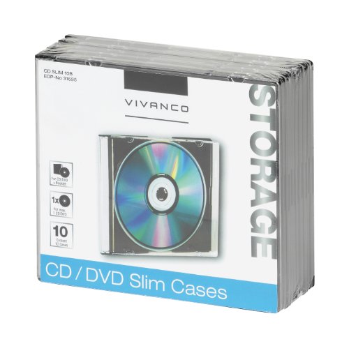 Vivanco CD/DVD Slim Case (10-er Pack) schwarz von Vivanco