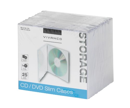 Vivanco CD/DVD Slim Case (25-er Pack) transparent von Vivanco
