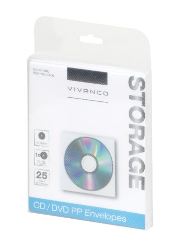 Vivanco CD/DVD Umschläge (25-er Pack) transparent von Vivanco