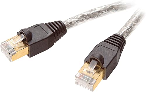 Vivanco Cat 6 Netzwerkkabel 1:1 verschaltet mit vergoldeten Kontakten und doppelt geschirmt, RJ45 Stecker 5.0 m transparent von Vivanco