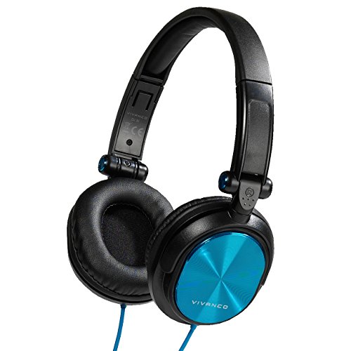 Vivanco DJ 30 Stereo On Ear Kopfhörer (faltbar, drehbar, DJ-Style, Metallic Design, 1,8 m Kabellänge) blau von Vivanco