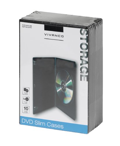 Vivanco DVD Hülle (10er Pack, geeignet für 1 DVD, CD, Blue-ray) schwarz von Vivanco