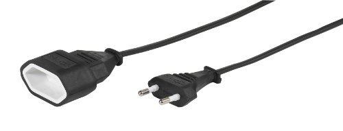 Vivanco EV5S Euro Verlängerung (Eurostecker - Eurokupplung) 5,0m schwarz von Vivanco