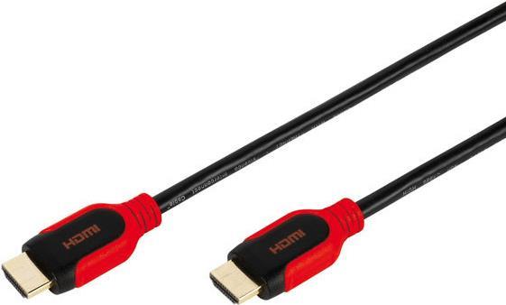 Vivanco HDMI Anschlusskabel 1.50 m Audio Return Channel, High Speed-HDMI mit Ethernet, Rund, Ultra HD (4k) HDMI mit Ethernet, vergoldete Steckkontakte Schwarz (42955) von Vivanco