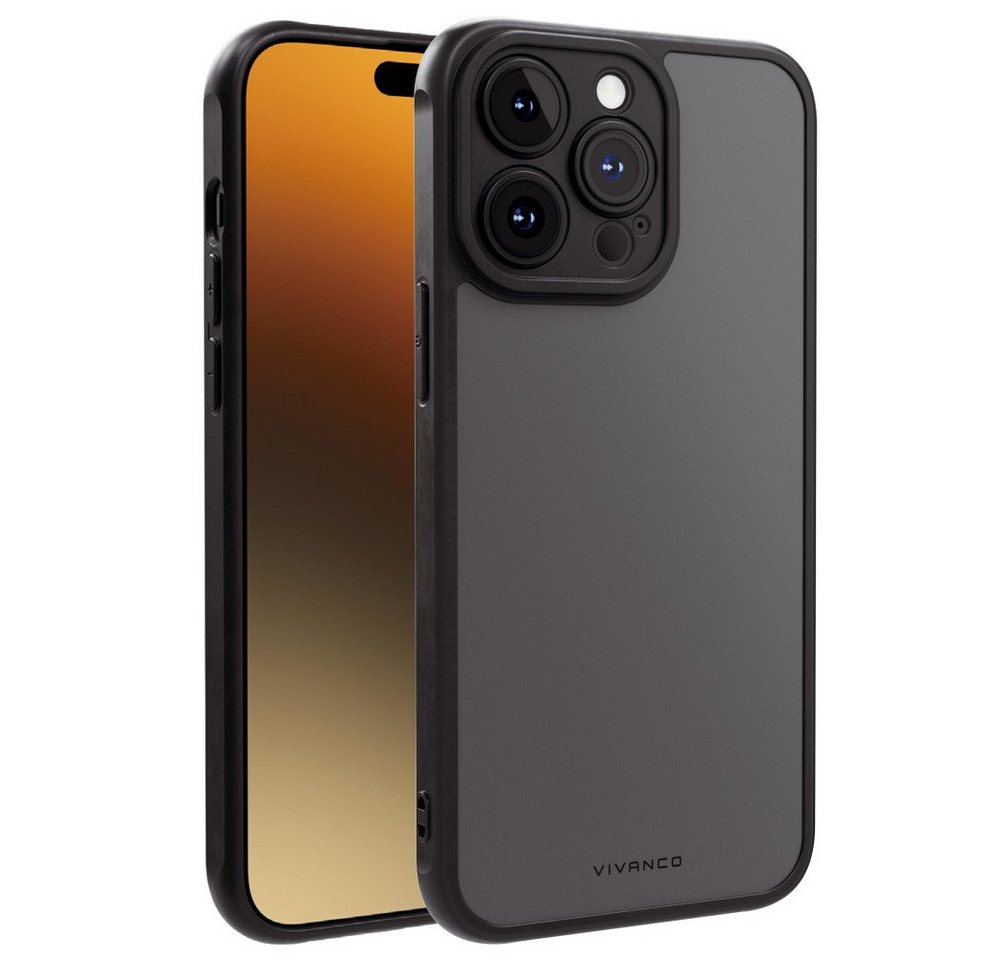 Vivanco Handyhülle Frosted Cover für iPhone 15 Pro Max mit integriertem Kamera von Vivanco