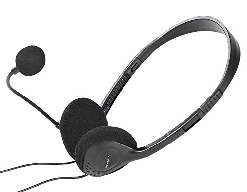 Vivanco IT-HS BASIC RC Stereo Headset mit Fernbedienung (ultraleicht, Lautstärkeregler) schwarz von Vivanco