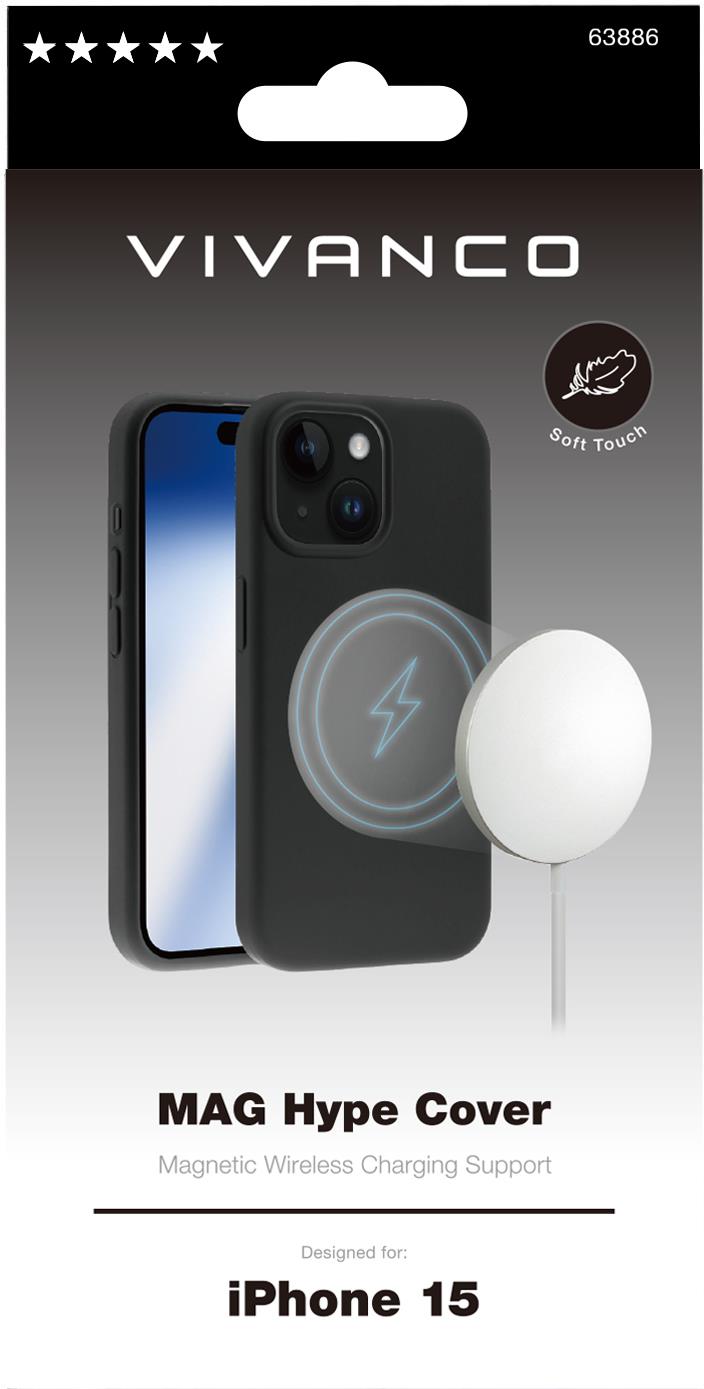 Vivanco Mag Hype Cover für iPhone 15 - Magnetic Wireless Charging Support (63886) von Vivanco