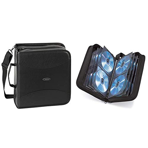 Vivanco Pro CDK 320 Kunstleder CD/DVD-Tasche für 320 CDs schwarz & Hama CD Tasche für 120 Discs/CD/DVD/Blu-ray (Mappe zur Aufbewahrung, platzsparend für Büro, Wohnzimmer und Zuhause) Schwarz von Vivanco