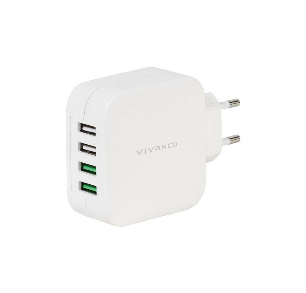 Vivanco Quattro USB Charger 2.4A mit Smart IC, weiß (37564) USB-Ladegerät von Vivanco