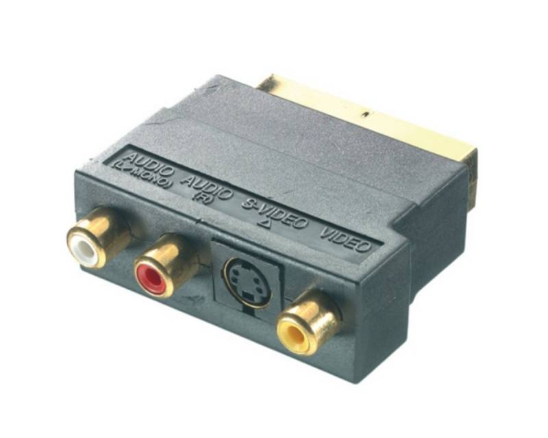 Vivanco Scart-Adapter auf SVHS 3x Cinch vergoldet Video-Adapter Scart,Cinch, Scart-Umstecker zu S-Video VHS Mini-Din + 3x Cinch-Stecker Audio/Video von Vivanco