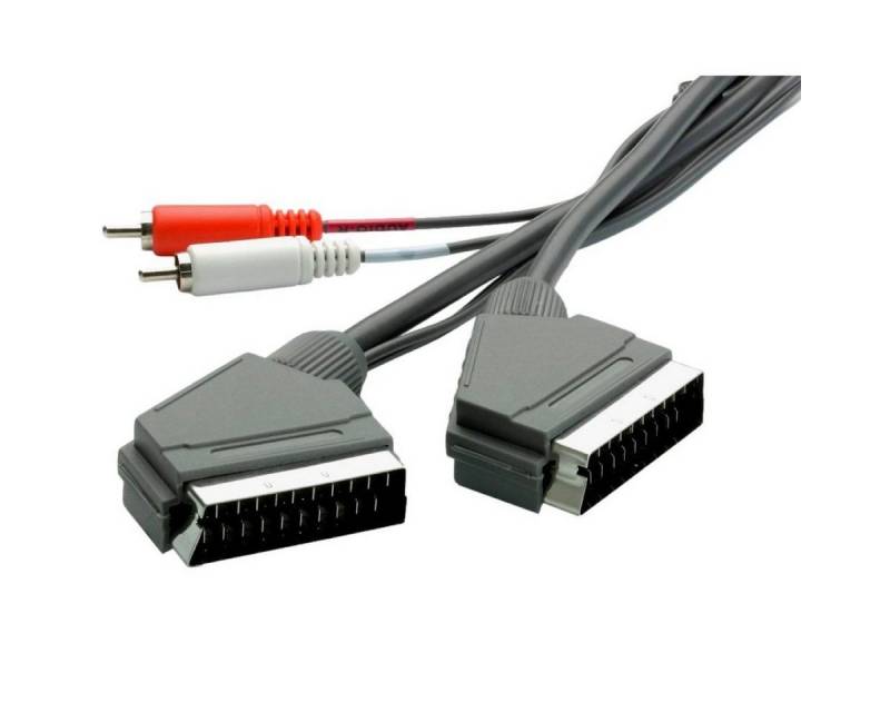 Vivanco Scart-Kabel mit Cinch-Kabel Audio-Abzweigung Audio-Kabel, Scart,Cinch, Scart auf Scart + 2x Cinch-Stecker (Audio) Anschlusskabel von Vivanco