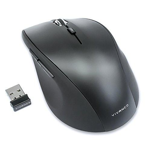 Vivanco Silent Mouse, Funk Maus, leise, geräuscharm, ergonomisch, kabellos, wireless, 800 - 1600 dpi umschaltbar kaum Klickgeräusche von Vivanco