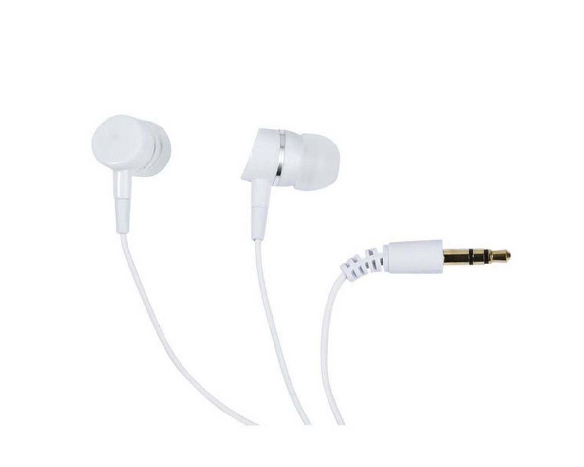 Vivanco Smartphone-Headset (In-Ear Kopfhörer, Stereo extra Bass, Weiß, 1,2m Kabellänge) von Vivanco