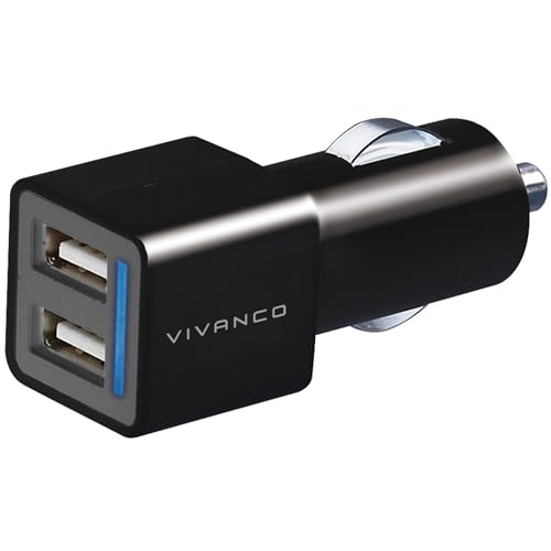 Vivanco T-PO DC universal Kfz-Ladegerät (XL, 2 x 2,1A, 2X USB) schwarz von Vivanco