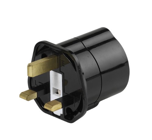 Vivanco TA D/GB Reisestecker Schuko Buchse (Großbrtanien Stecker schwarz) von Vivanco