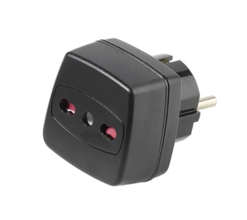 Vivanco TA I/D Reisestecker Italien Buchse (Schuko Stecker schwarz) von Vivanco