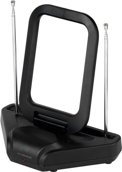 Vivanco TVA 3030 Aktive DVB-T/T2-Rundstrahlantenne Innenbereich Schwarz (38883) von Vivanco
